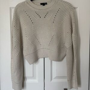 AQUA Knit Cropped Sweater in Cream